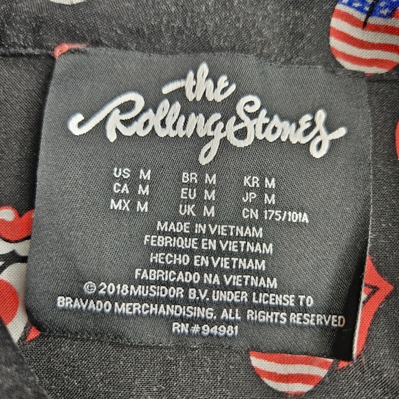The Rolling Stones Tongue Button Down Medium Short Sleeve multi color - Picture 5 of 10